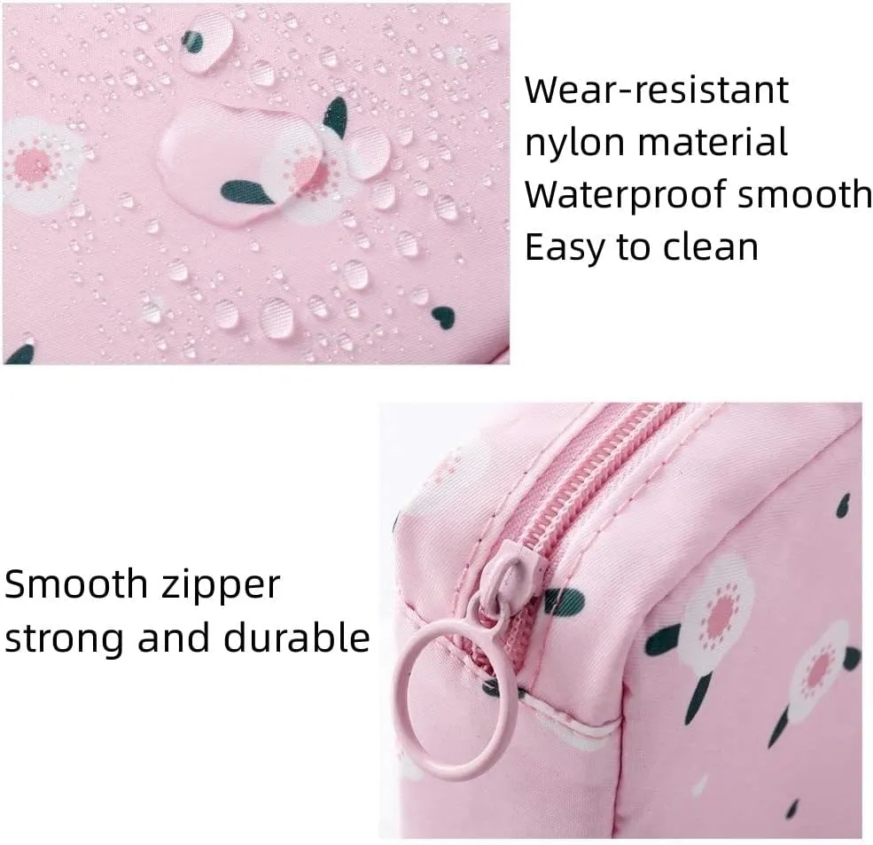 2PCS Mini Makeup Bag,Cute Pocket Cosmetic Bag,Portable Small Make Up Bags for Women,Travel Cosmetic Bag Small Makeup Pouch,Mini storage bag for Sanitary pad,coin,lipstick,jewelry