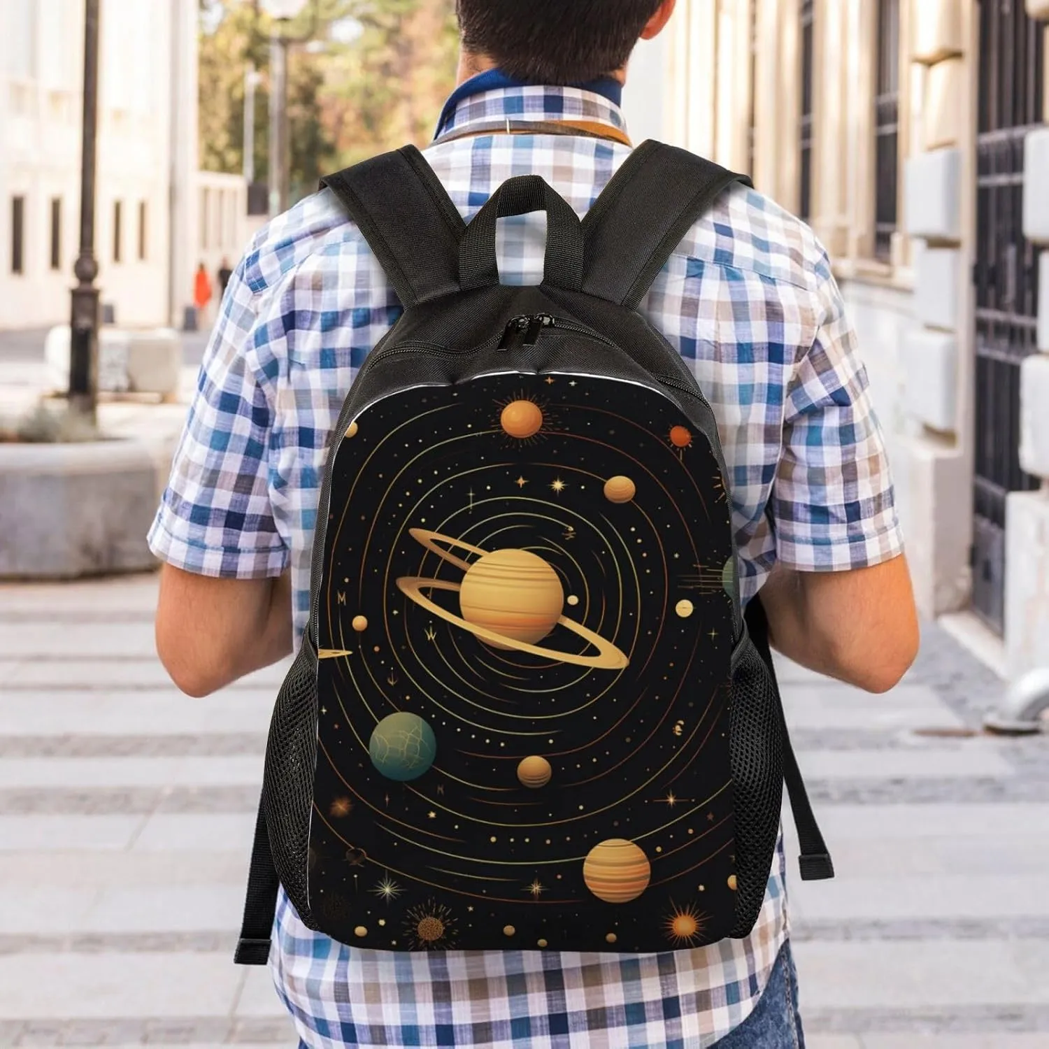 Backpack Travel Laptop Backpack for Men Women Lightweight Rucksack Retro Astronomical Pattern Casual Daypack