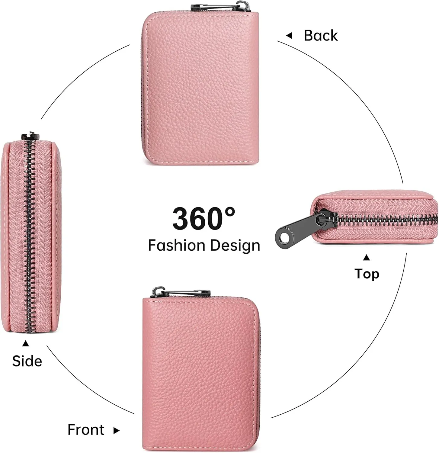 Badiya Genuine Leather Credit Card Holder for Women RFID Blocking Accordion Small Card Case Wallet