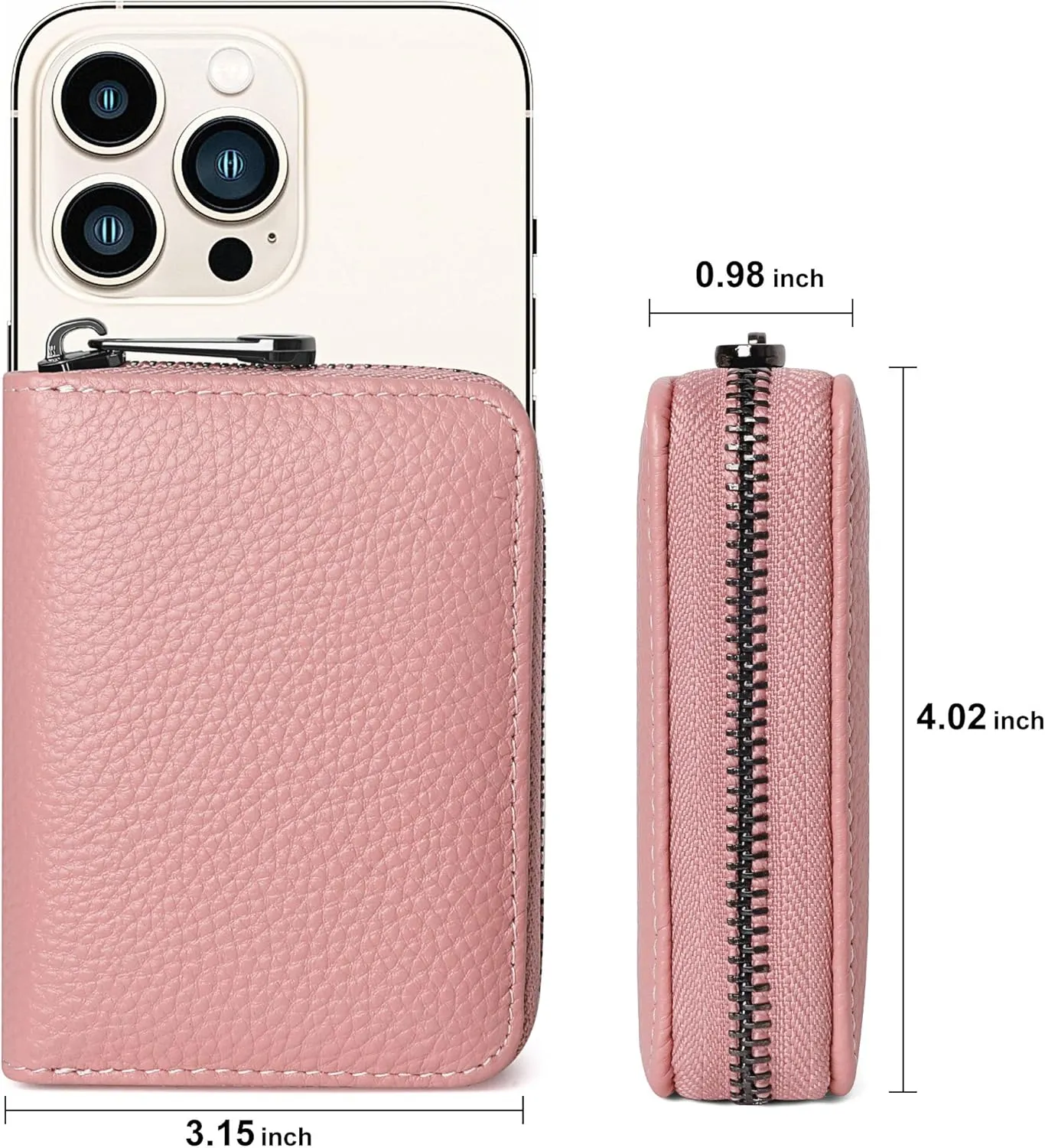 Badiya Genuine Leather Credit Card Holder for Women RFID Blocking Accordion Small Card Case Wallet