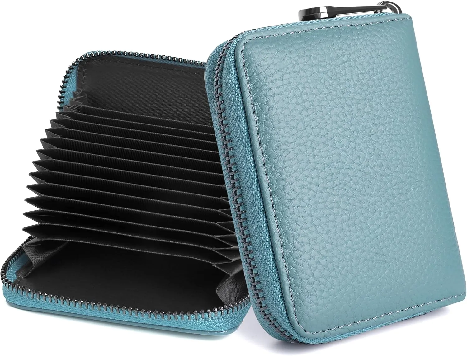 Badiya Genuine Leather Credit Card Holder for Women RFID Blocking Accordion Small Card Case Wallet