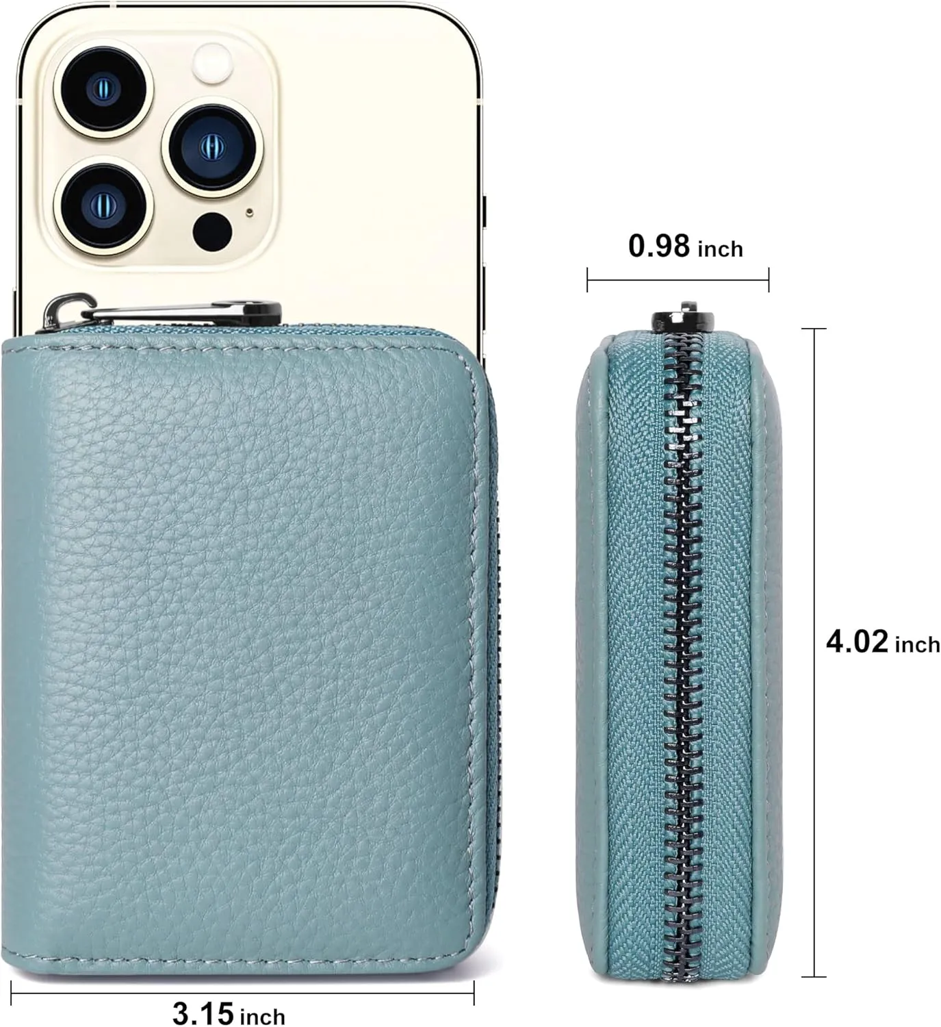 Badiya Genuine Leather Credit Card Holder for Women RFID Blocking Accordion Small Card Case Wallet
