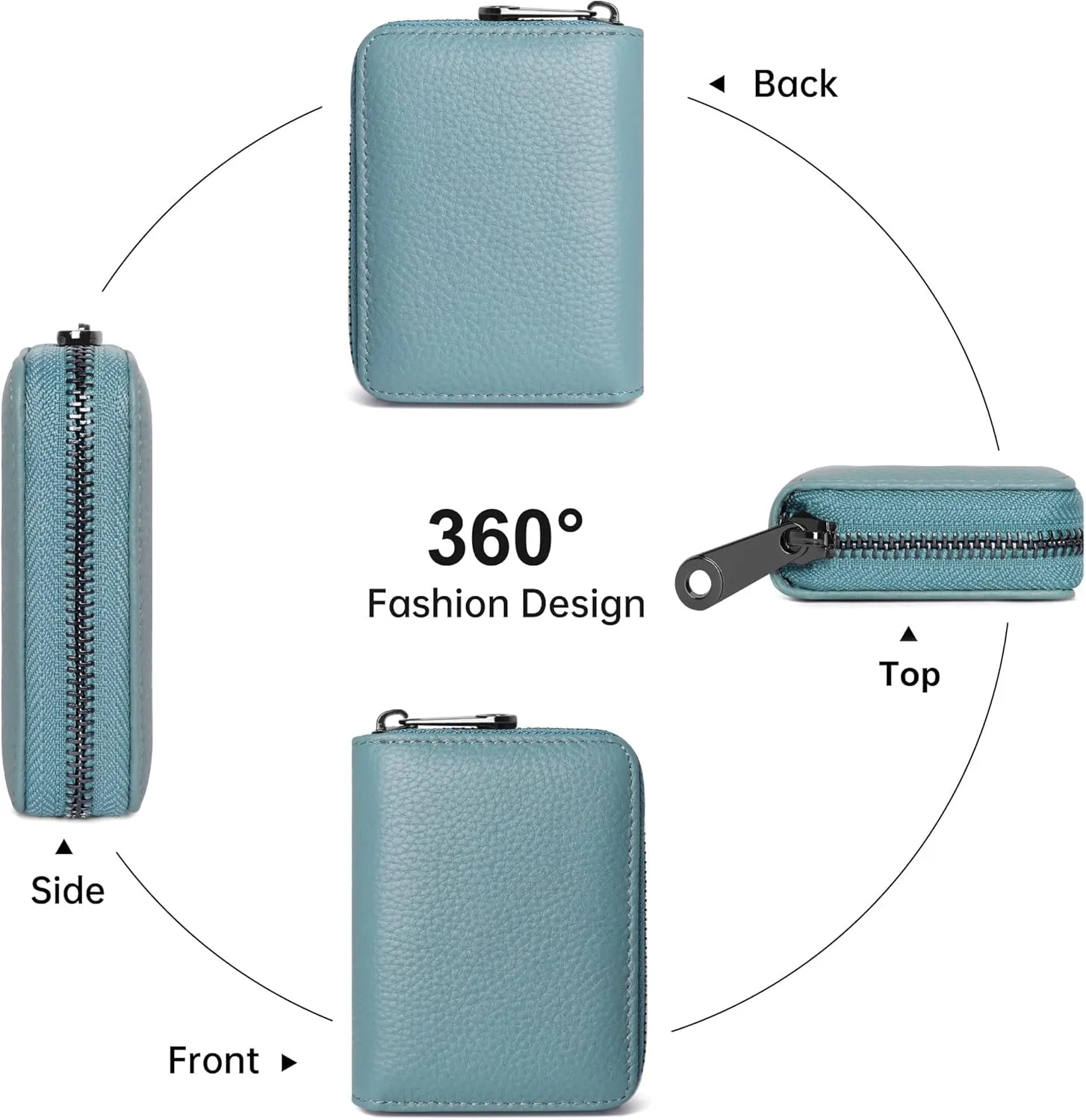 Badiya Genuine Leather Credit Card Holder for Women RFID Blocking Accordion Small Card Case Wallet