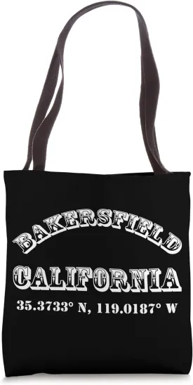 Bakersfield California Coordinates Tote Bag