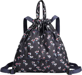 Beach Tote Bag Drawstring Seal Folding Sports Fitness Backpack Light Travel Day-Pack For Gym Outdoor Mens Beach Travel F