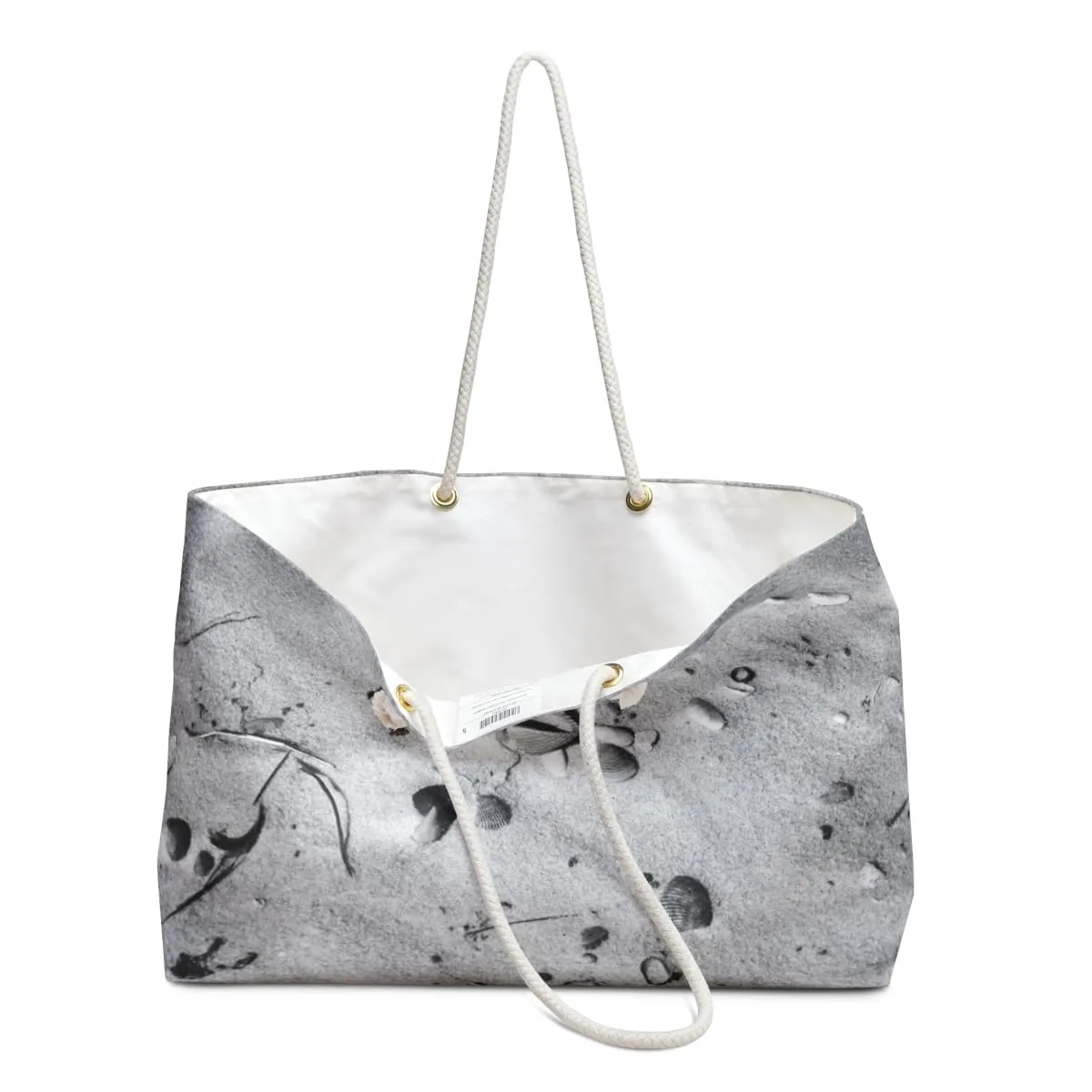 Black & White Seashells in the Sand Original Photography Printed Weekender Bag Tote Bag Shoulder Bag Handbag Beach Bag Book Bag Alabama Beach Life Themed Picture