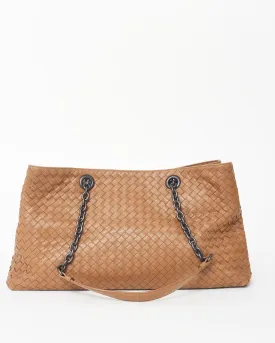 Bottega Veneta Vintage Brown Intrecciato Leather Hobo Shoulder Bag