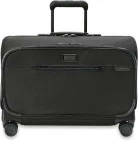 Briggs & Riley 21" Carry-On Wheeled Garment Spinner - Carry On Luggage for Travel, Suitcases with Wheels, Softside Rolling Bag for Men & Women, Built in Hook for Clothes - Baseline Collection, Black