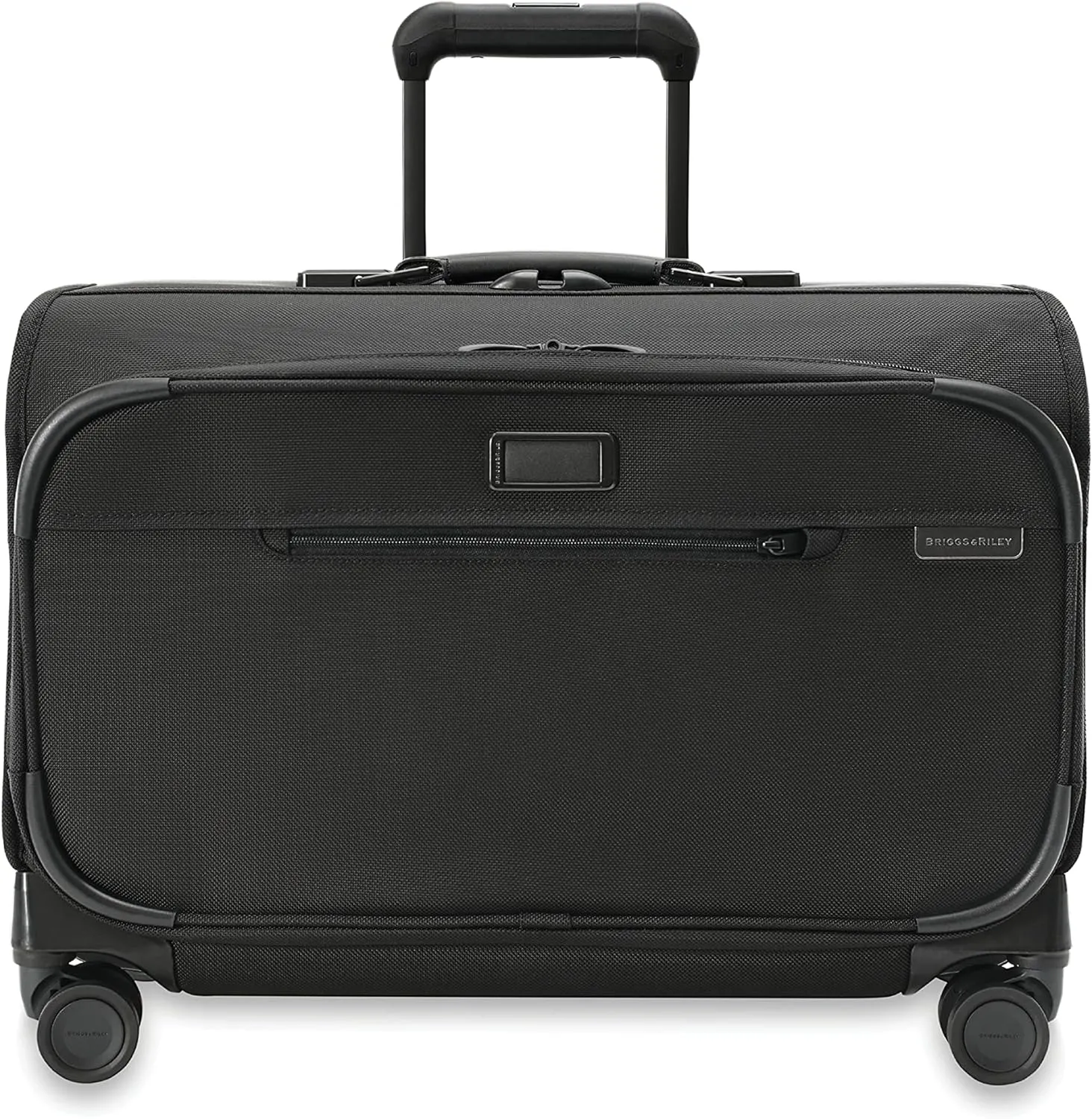 Briggs & Riley 21" Carry-On Wheeled Garment Spinner - Carry On Luggage for Travel, Suitcases with Wheels, Softside Rolling Bag for Men & Women, Built in Hook for Clothes - Baseline Collection, Black