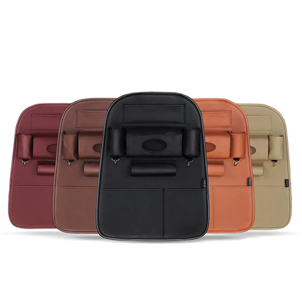 Car Bag Seat Back Organizer Multi-function &Pocket Storage Bag Holder Leather
