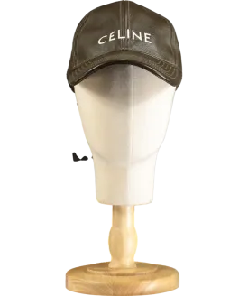 Celine Brown Leather Baseball Cap UK M