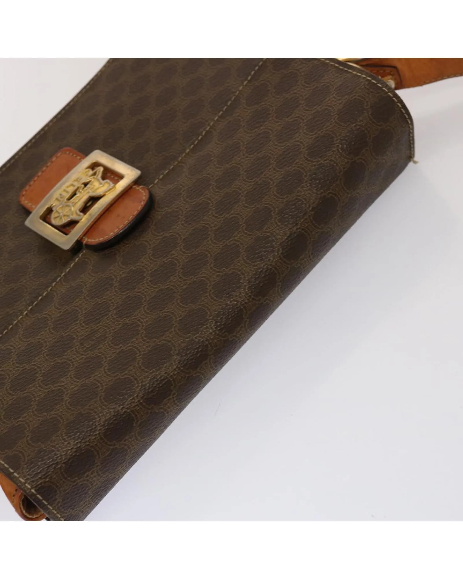 CELINE Cabas Shoulder Bag - Brown Canvas