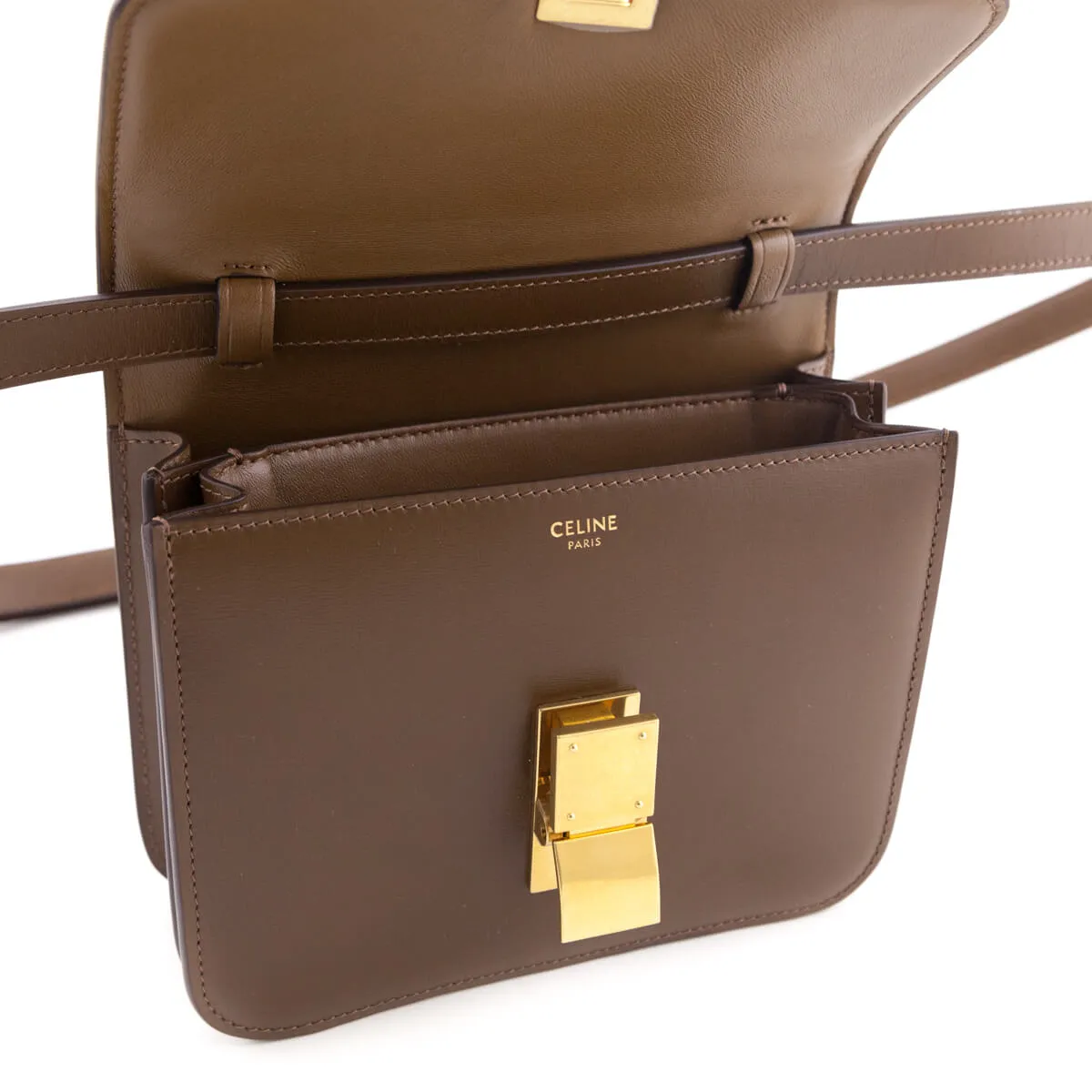 Celine Camel Box Calfskin Teen Classic Box Flap Bag