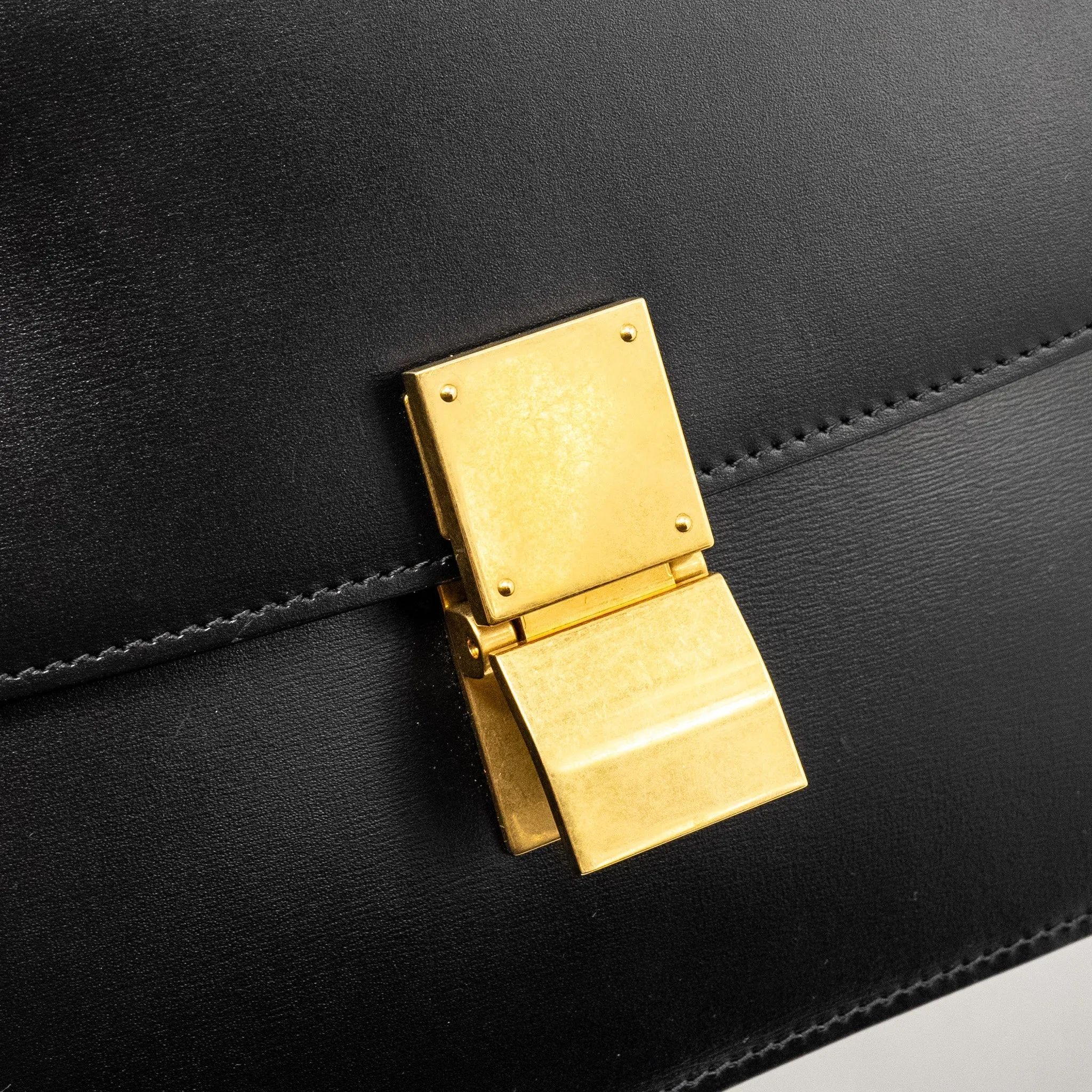 Celine Medium Classic Box Bag Calfskin BLACK