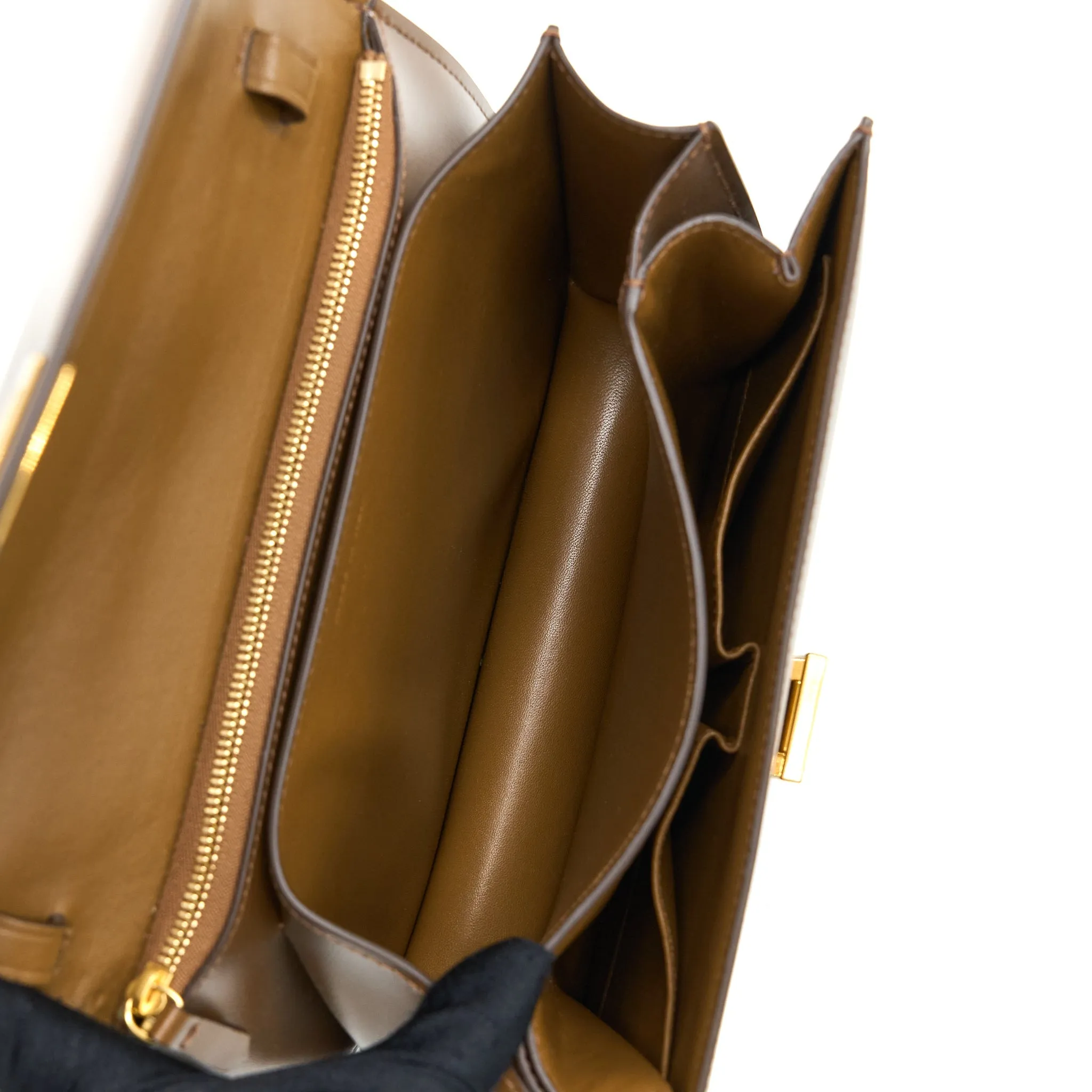Celine Medium Classic Box Bag Calfskin Caramel Brushed