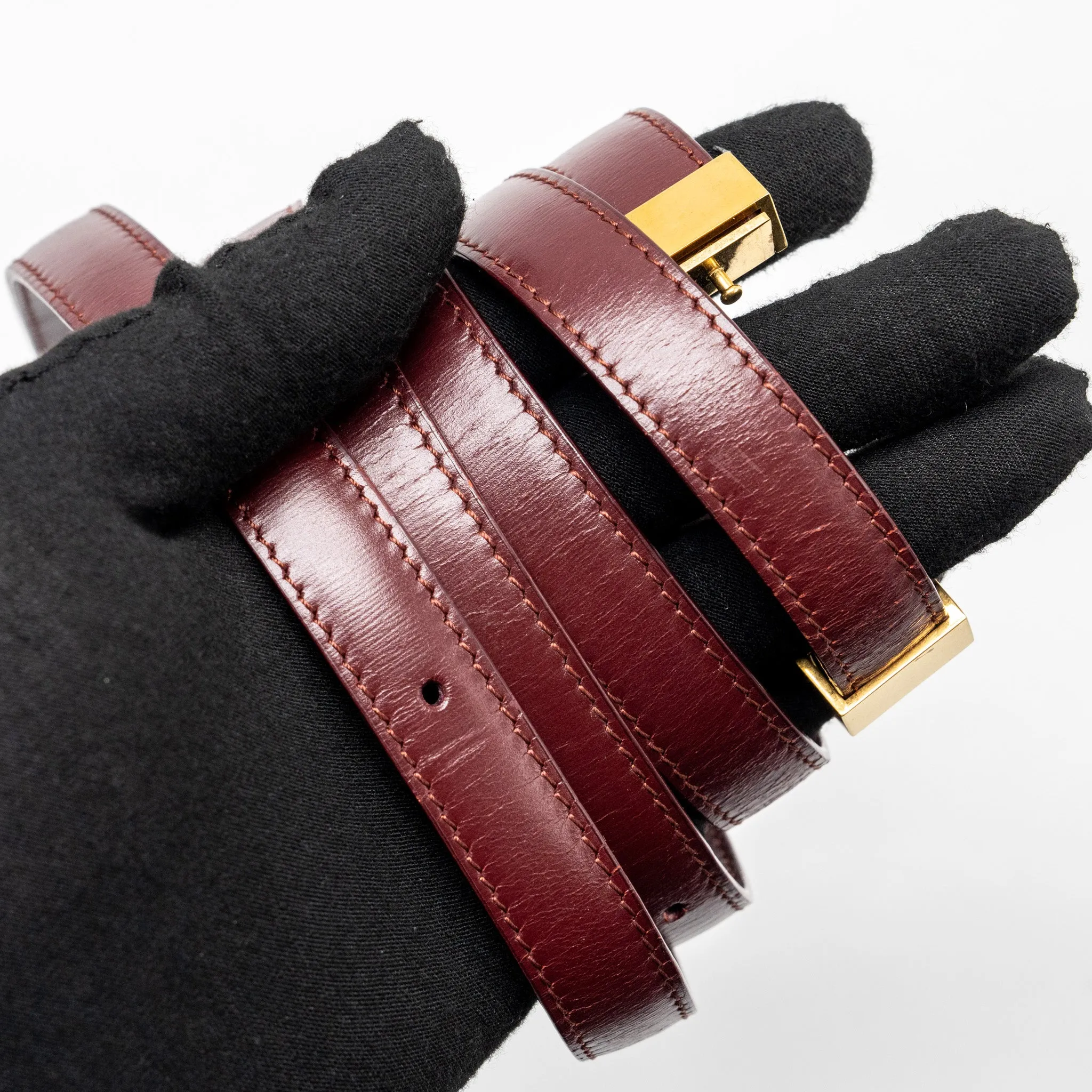 Celine Medium Classic Box Bag Calfskin Dark Red