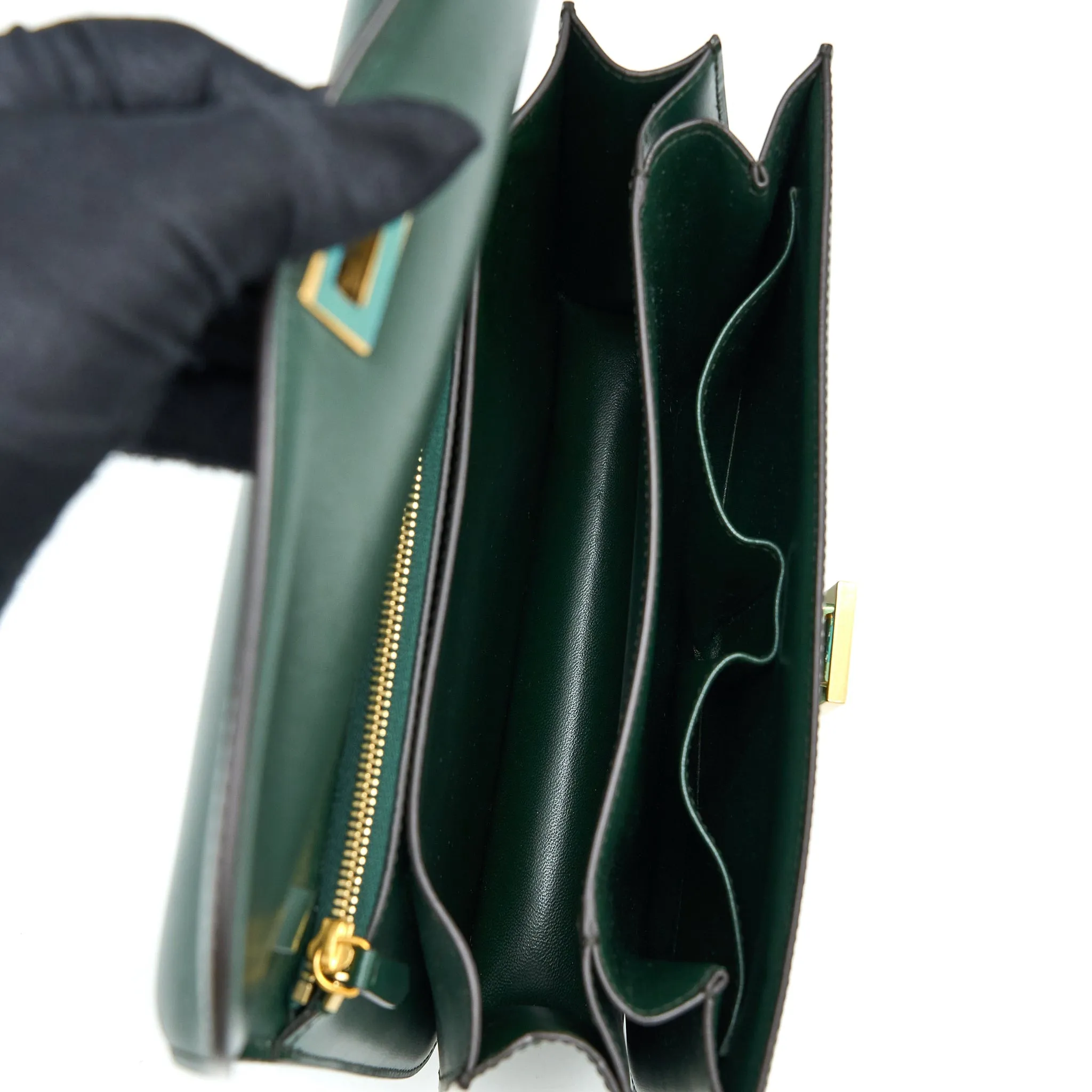 Celine Medium Classic Box Bag Calfskin Green