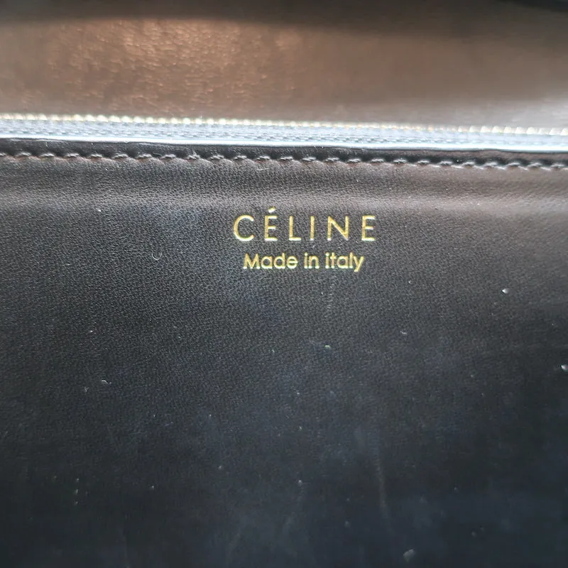Celine Medium Classic Box Bag Gray/Cream Snakeskin Flap Bag