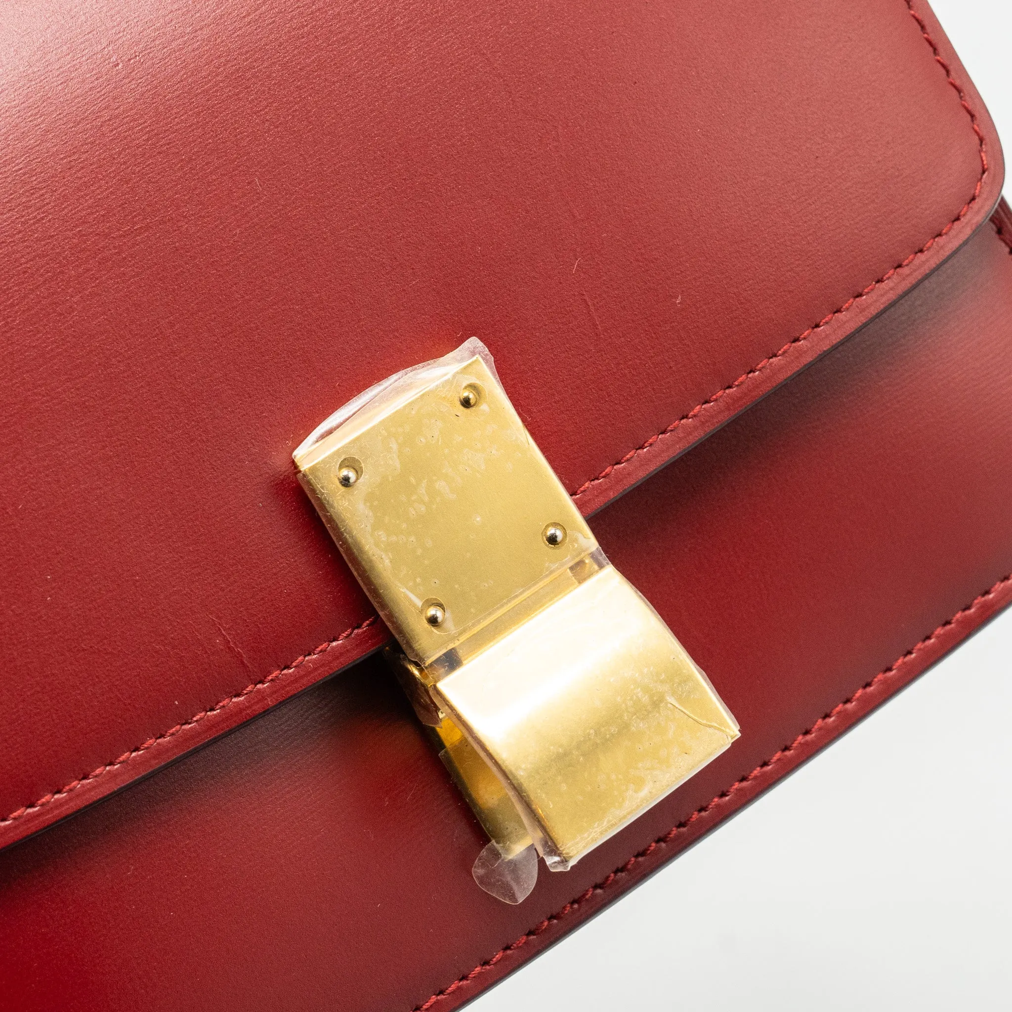 Celine Mini classic box bag calfskin red
