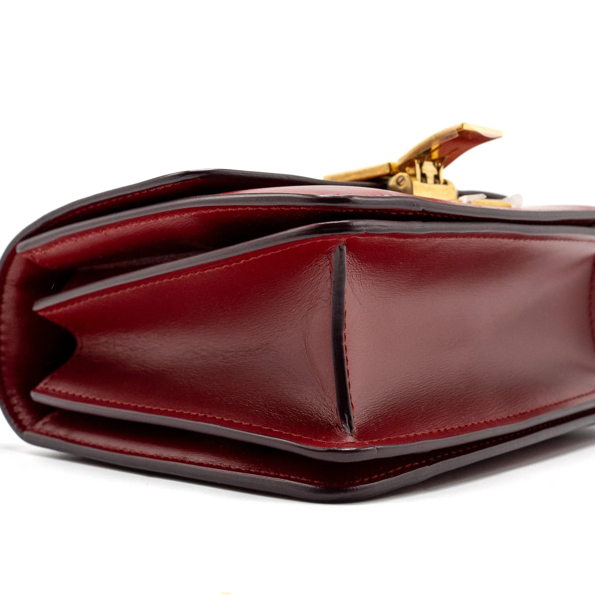 Celine Mini classic box bag calfskin red