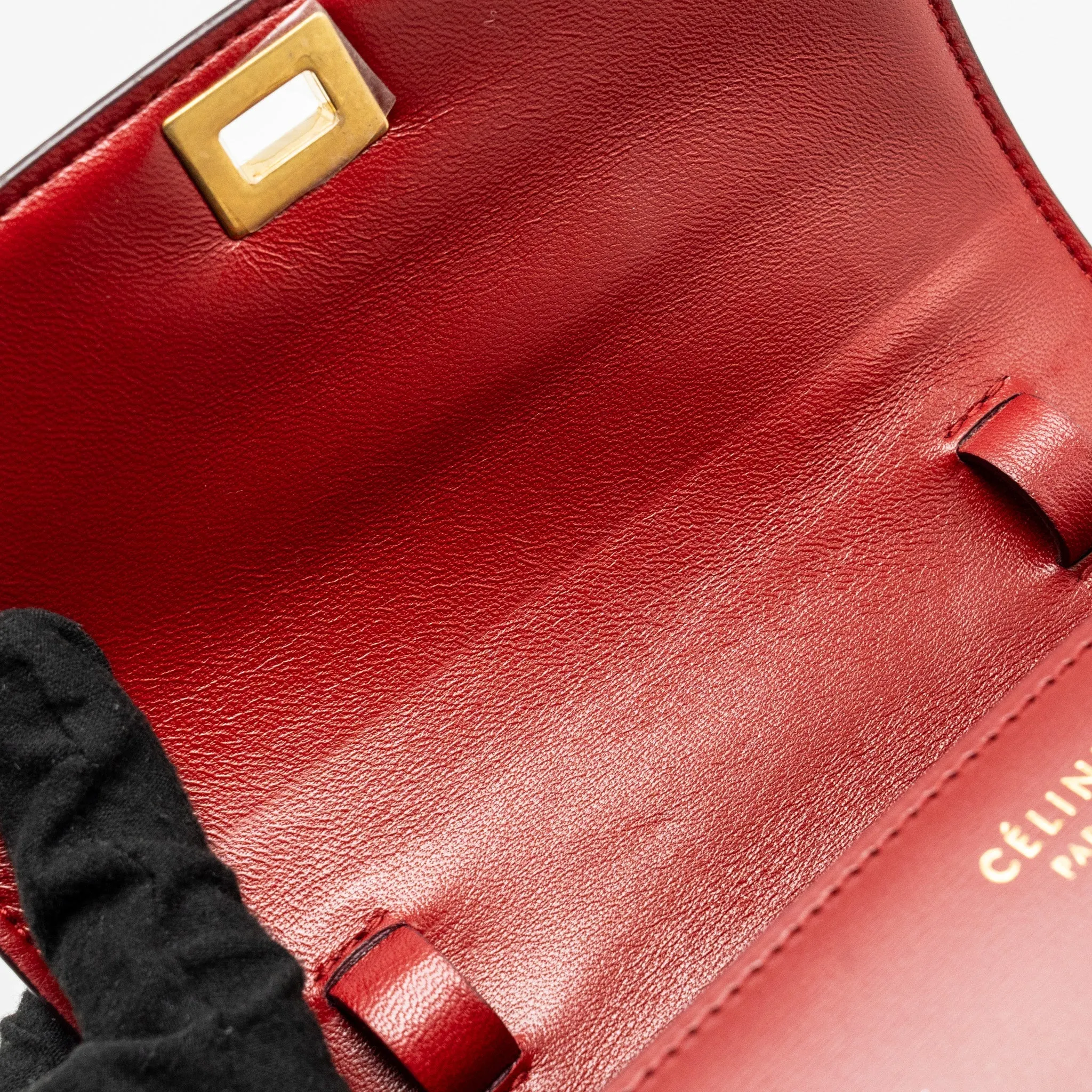 Celine Mini classic box bag calfskin red