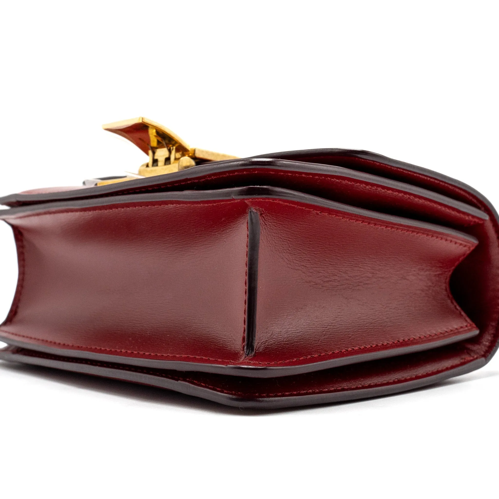 Celine Mini classic box bag calfskin red