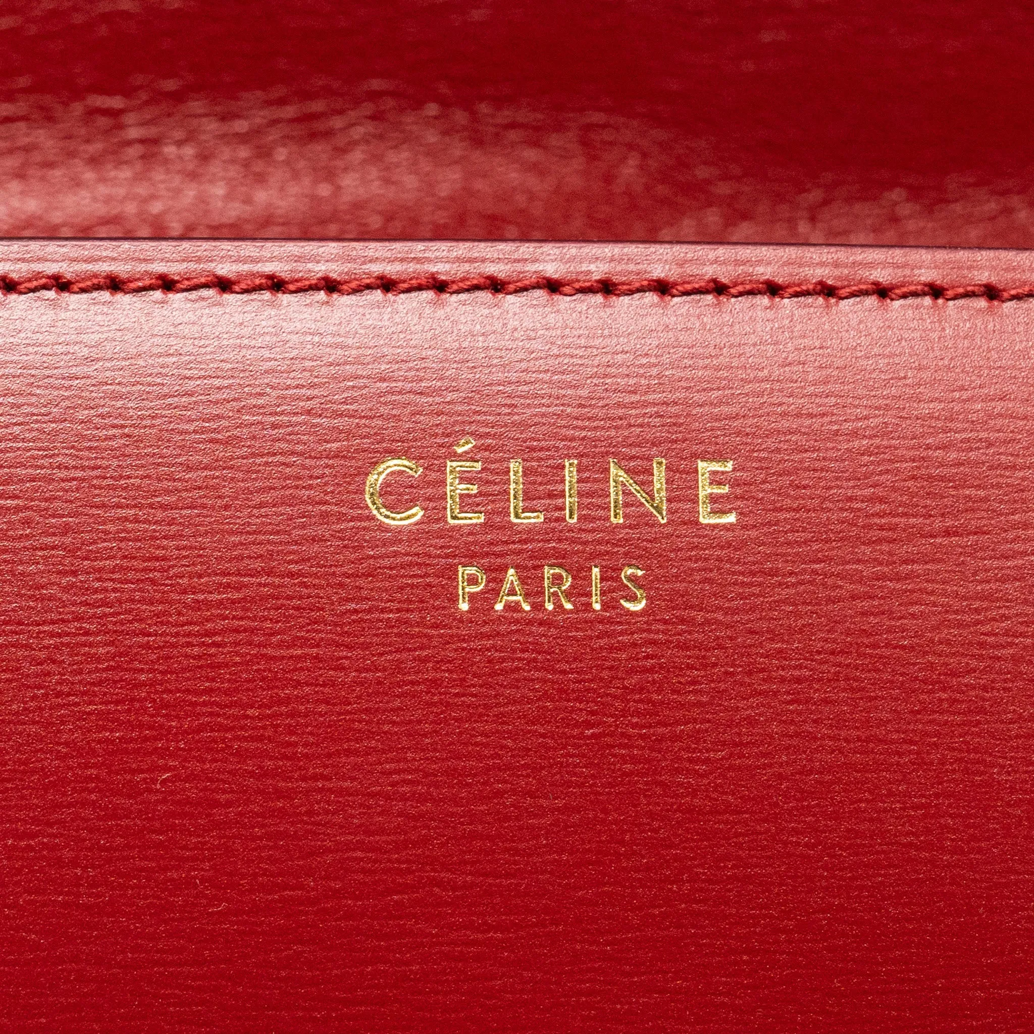 Celine Mini classic box bag calfskin red