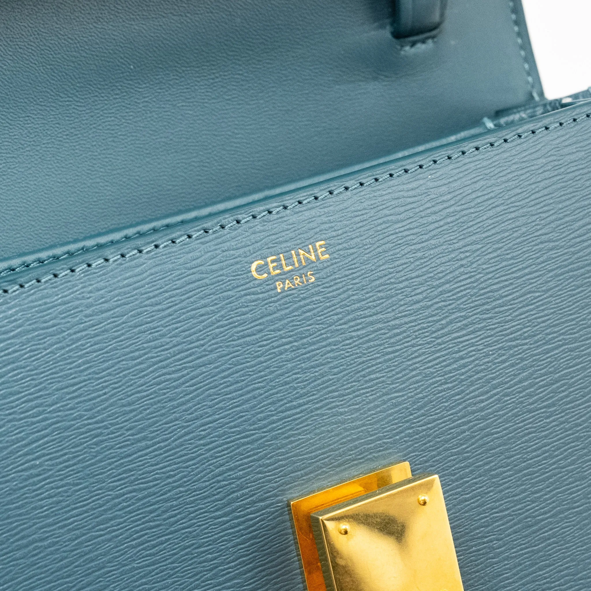 Celine Teen Classic Box Bag Calfskin Green Smoke