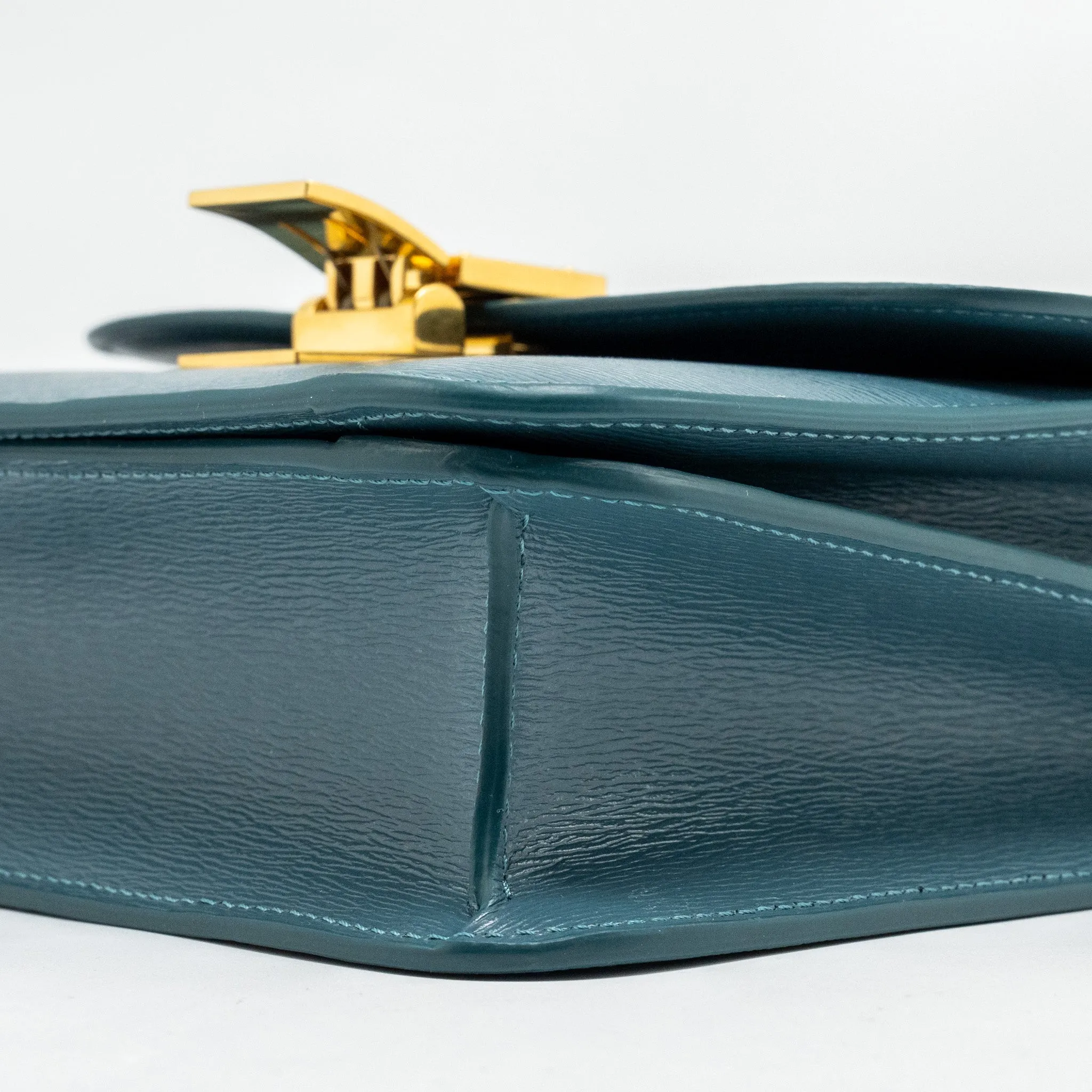 Celine Teen Classic Box Bag Calfskin Green Smoke