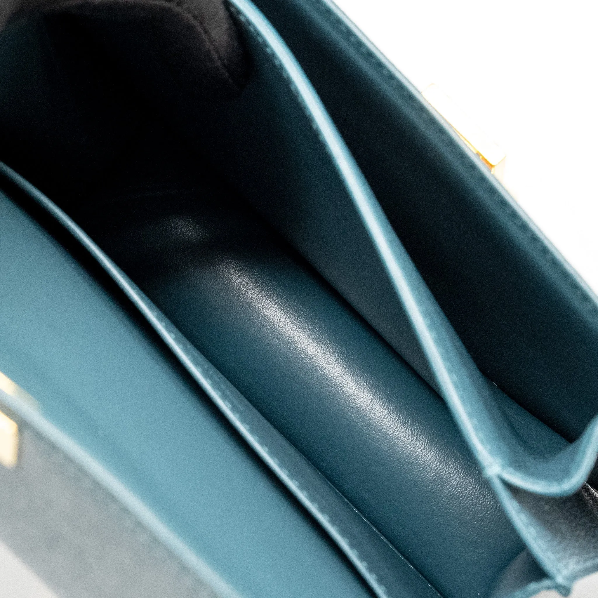 Celine Teen Classic Box Bag Calfskin Green Smoke