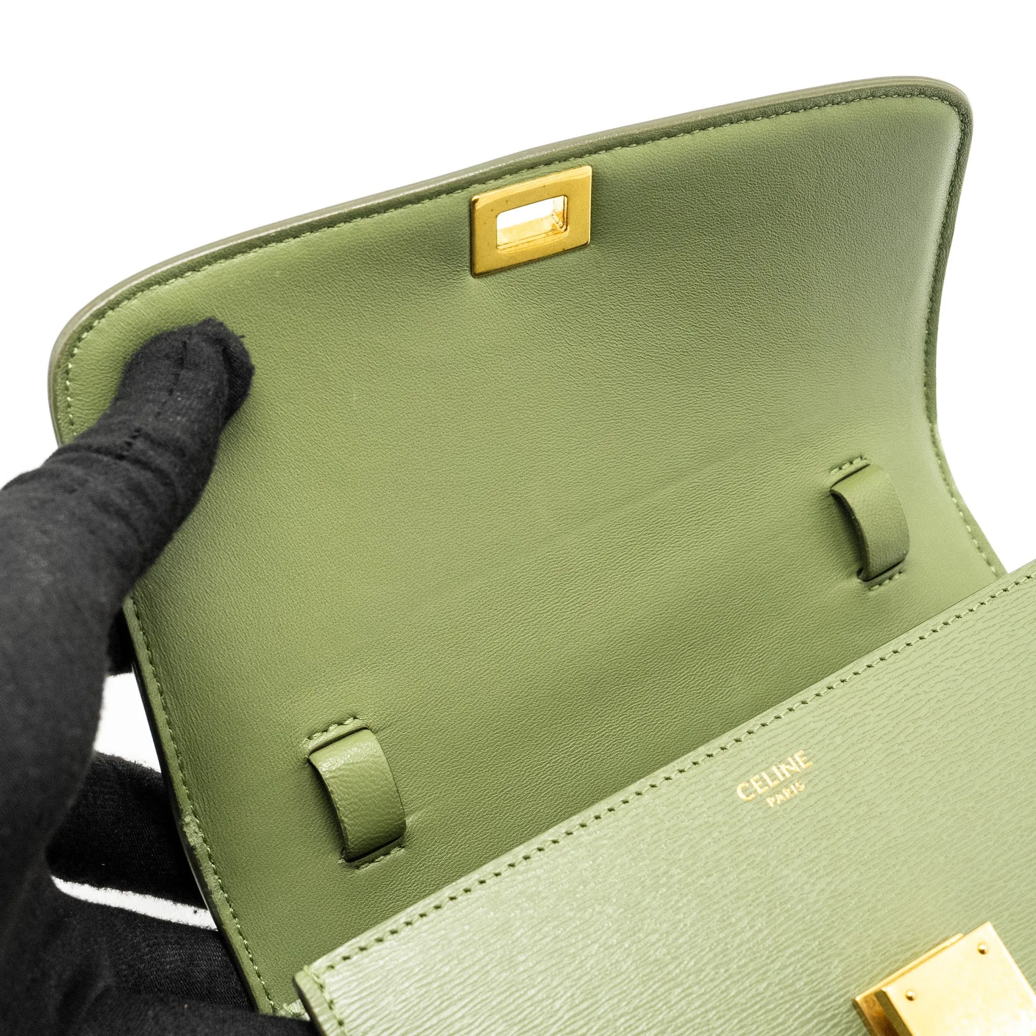 Celine Teen classic box bag calfskin green