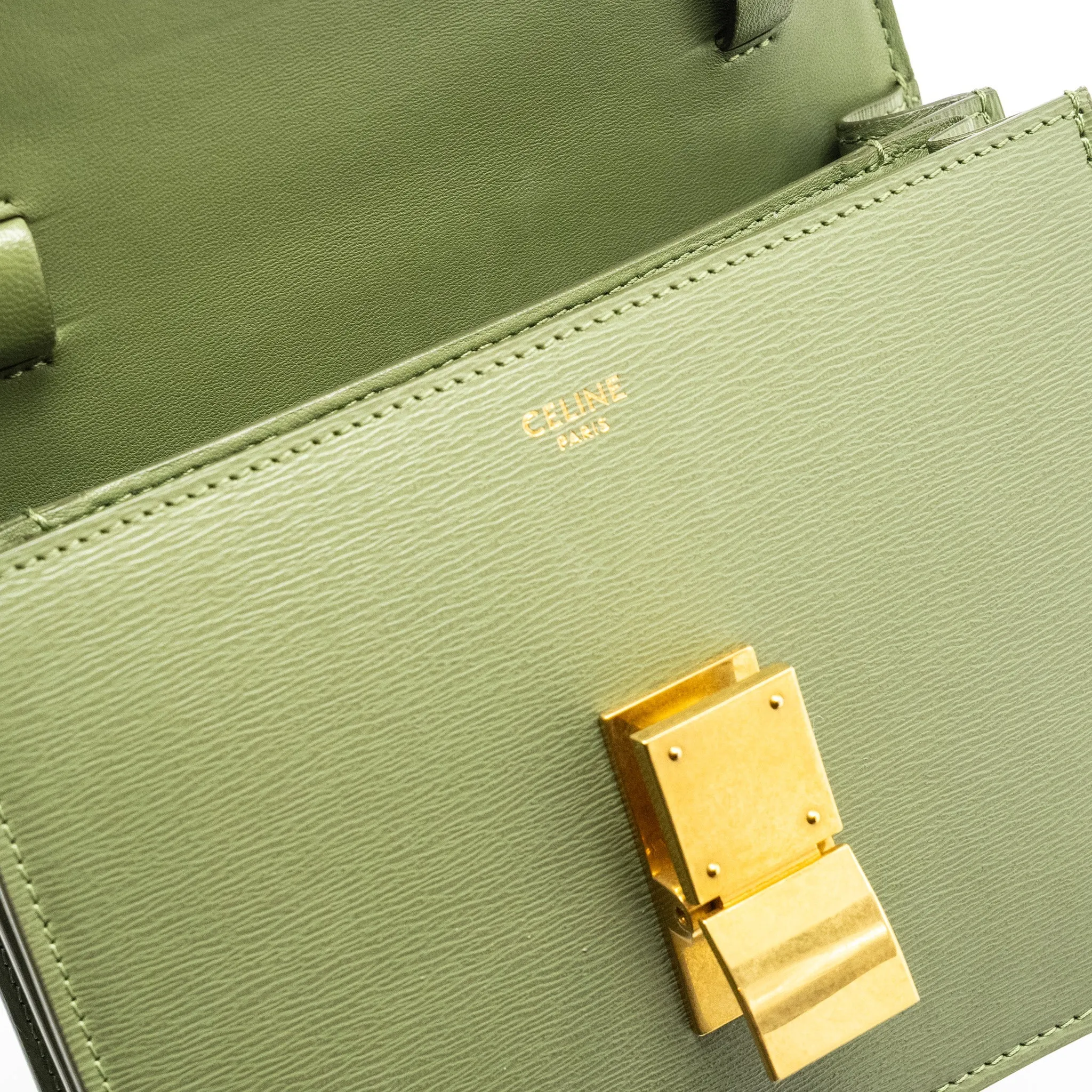 Celine Teen classic box bag calfskin green