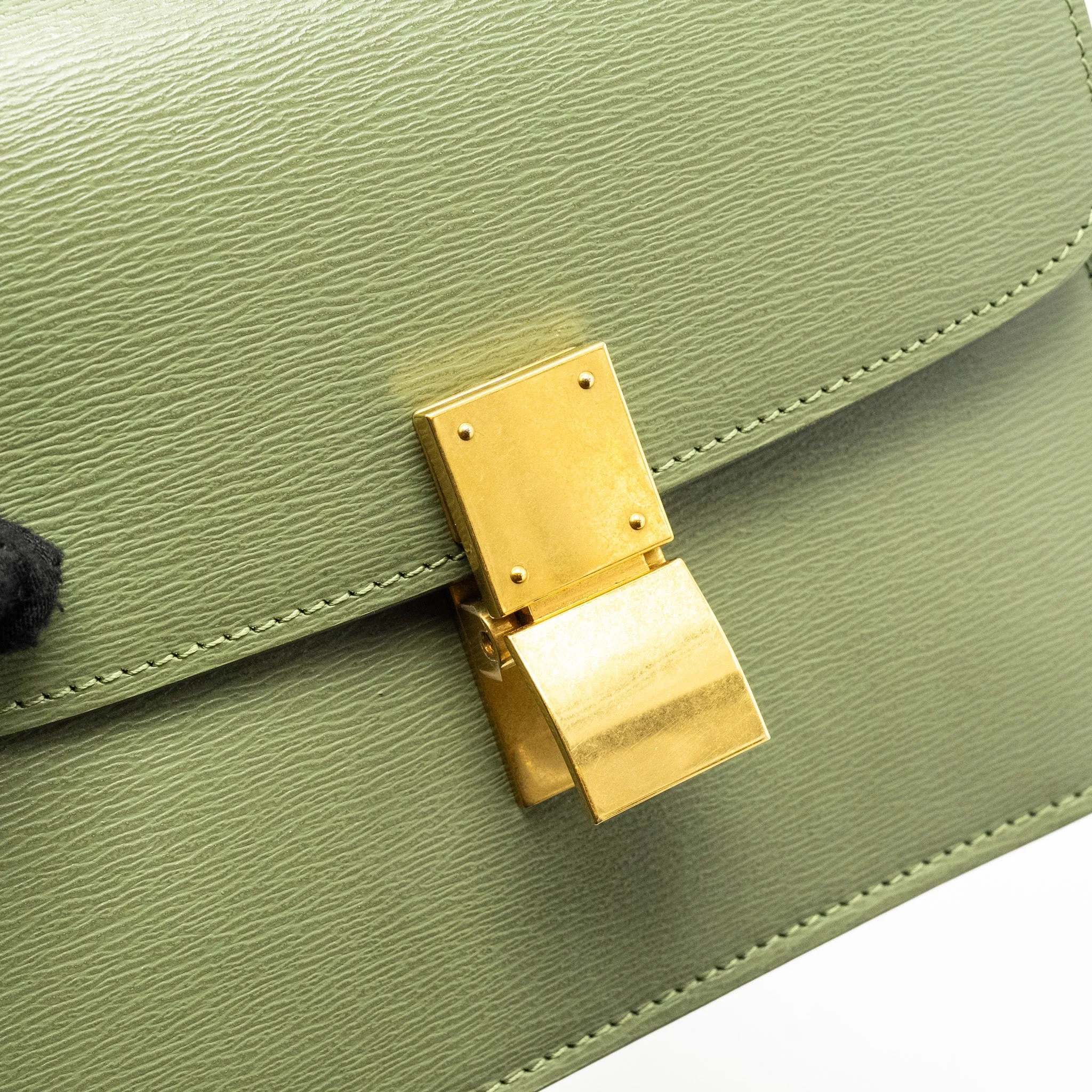Celine Teen classic box bag calfskin green