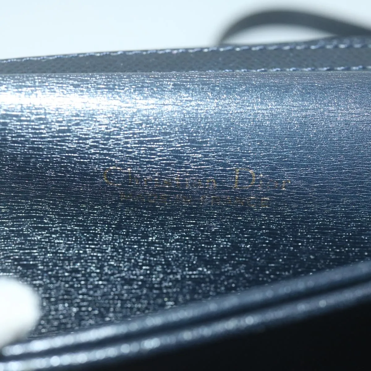 CHRISTIAN DIOR Honeycomb Canvas Shoulder Bag Black Auth bs10602