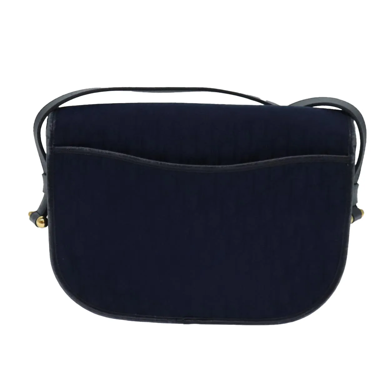 CHRISTIAN DIOR Trotter Canvas Shoulder Bag Navy Auth 81610