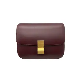 Classic Box Flap Medium Calfskin Burgundy GHW