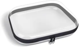 Clear Hard Shell Zipper Case,Transparent Hard Side Pouches,Plastic Pencil Case,Portable Travel Storage Organizer Bins Box(Black)