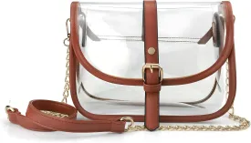 Clear Saddle Cross Body Bag Women Chain Shoulder Handbag Purse