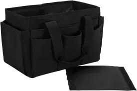 Craft Tote Bag, Art Organizer,Cleaning Supply Caddy, Carrying Bag with Handle for Multi-Purpose, Organizer Caddy for Pets (Dark Black)