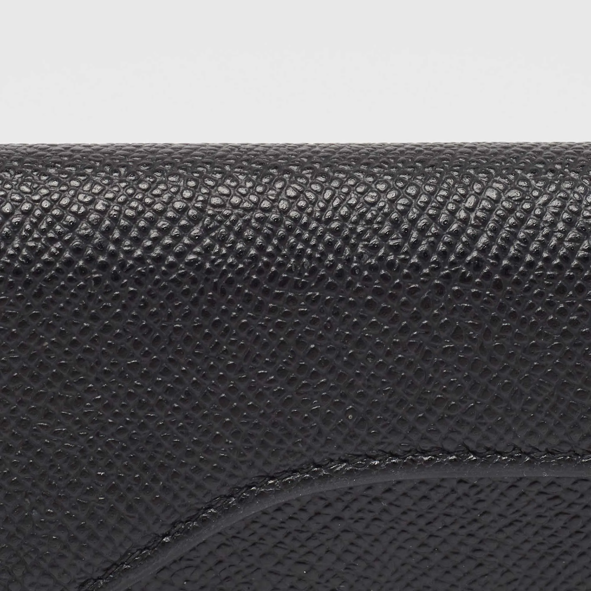 DIOR Black Leather Saddle Flap Card Case