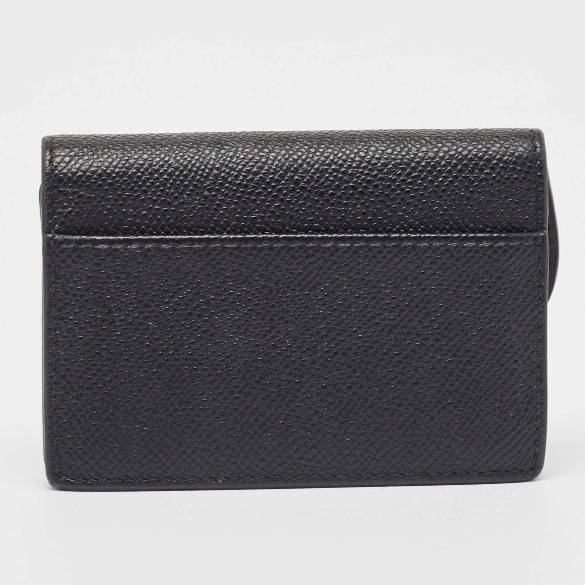 DIOR Black Leather Saddle Flap Card Case