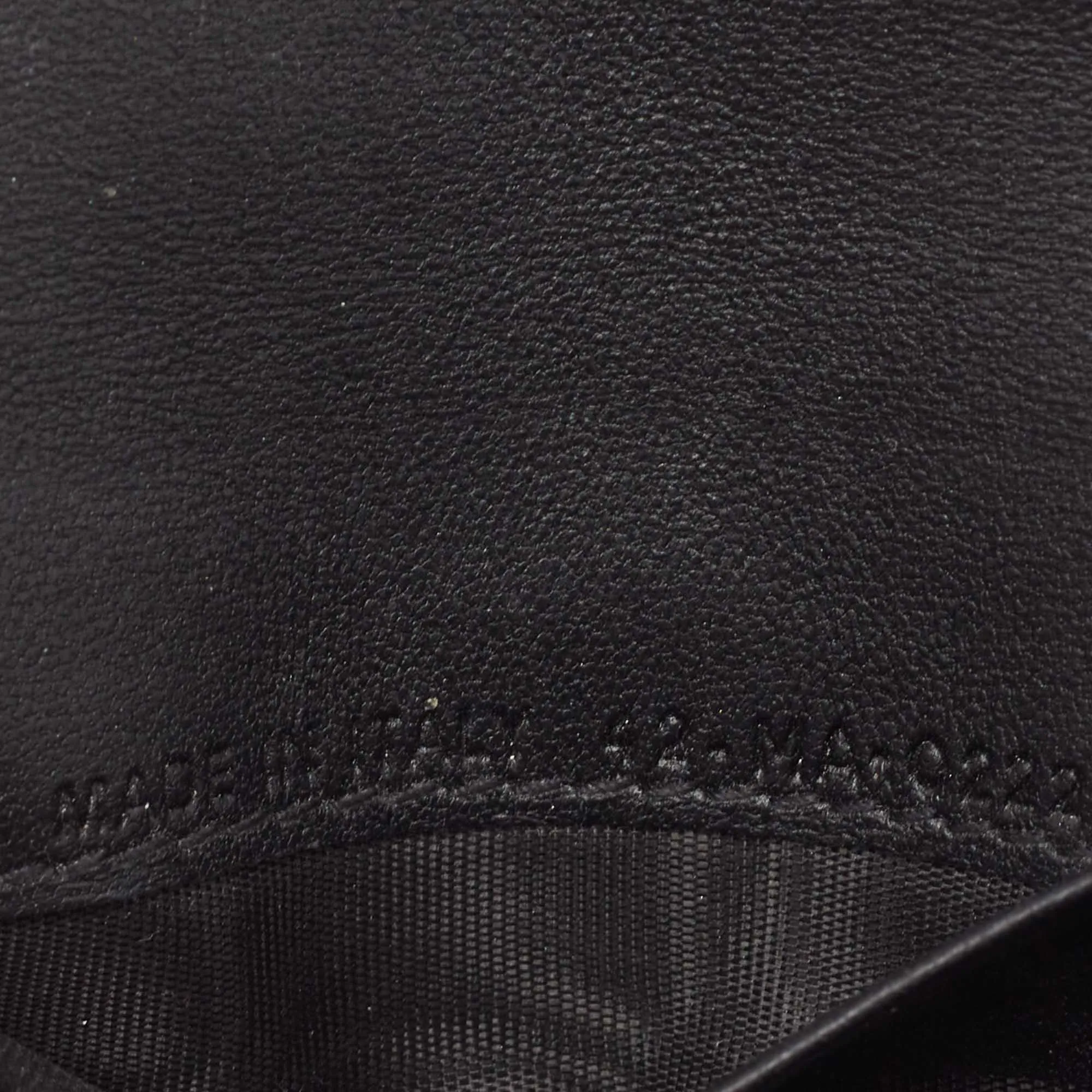 DIOR Black Leather Saddle Flap Card Case
