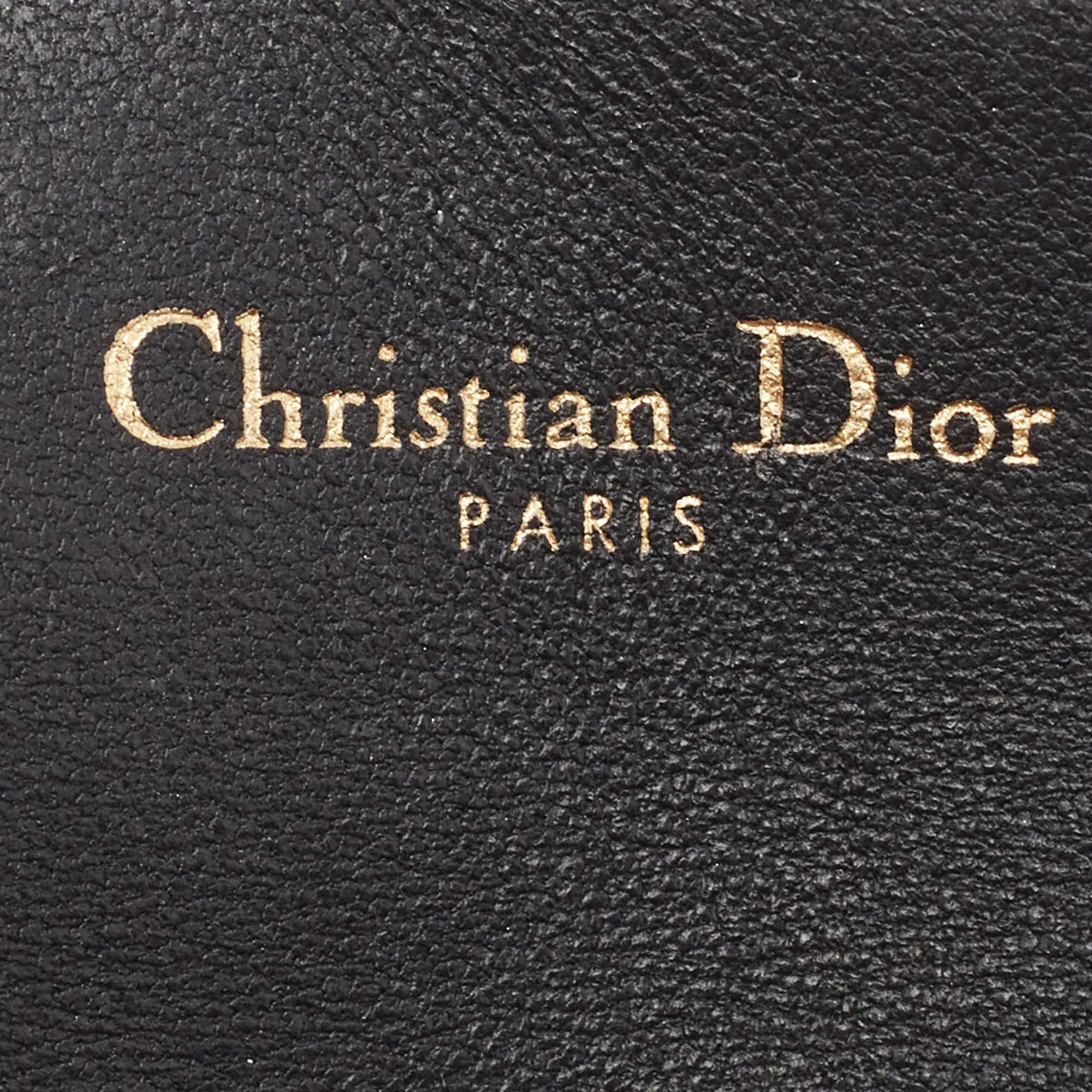 DIOR Black Leather Saddle Flap Card Case