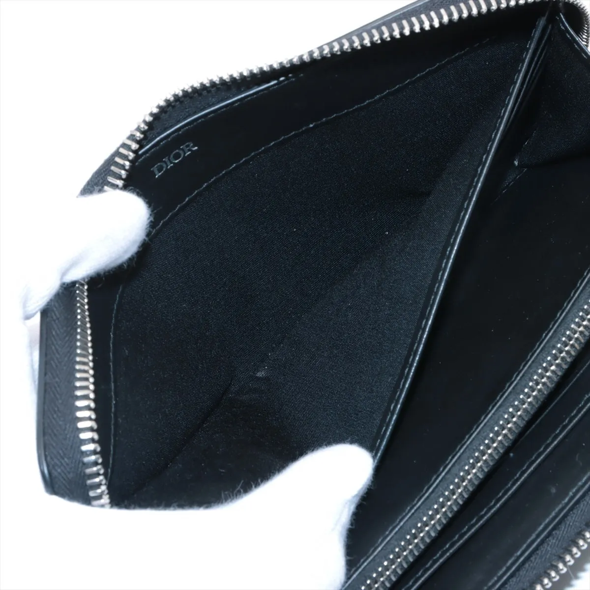 Dior  the Galaxy Leather Round  Wallet Black