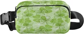 Fanny Packs for Women Men Patrick Day Three Leaf Clover Belt Bag Waist Pouch Packs Crossbody Bag Running Hiking Fanny Pack Gifts for Girls Boys