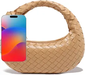 Fashion Knotted Small Top Handle Purse Clutch, Woven Handbags for Women, Woven Purse, Tote bag, Hobo Bags