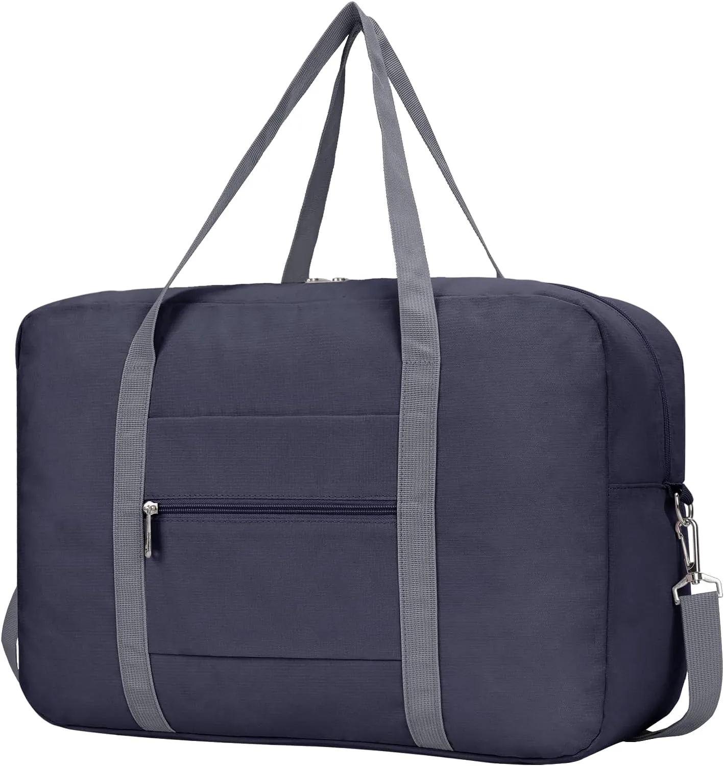 Foldable Airplane Cabin Bag Unisex Duffle Tote Bag with Shoulder Strap Lightweight Carry-on Bag With Trolley Strap (Deep Blue)