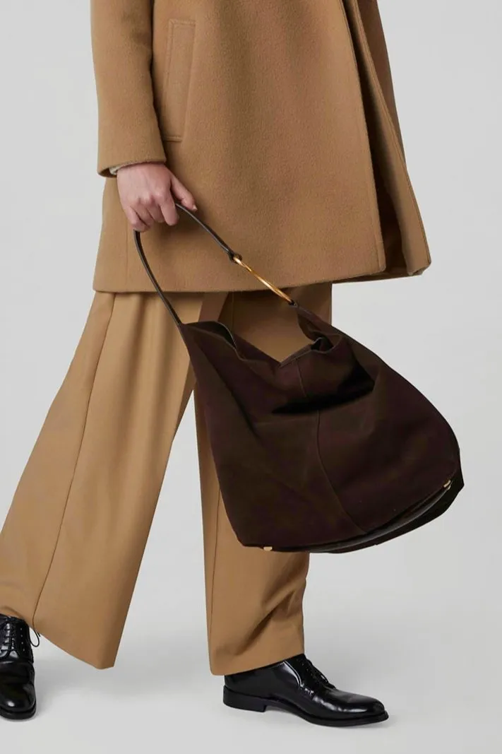 Gigi Suede Leather Hobo Bag