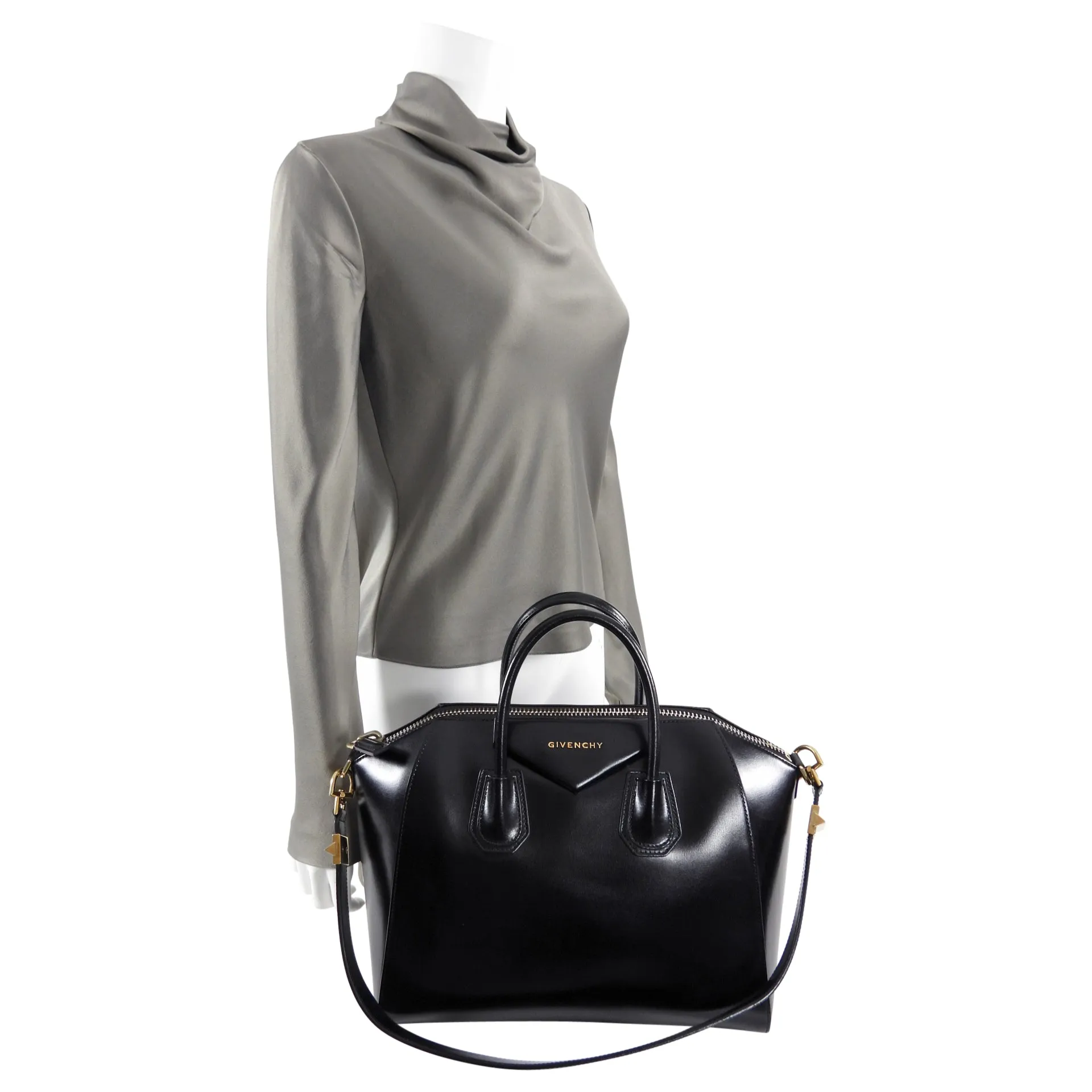 Givenchy Antigona Medium Black Smooth Leather Bag