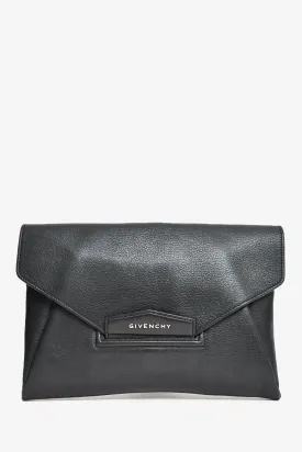 Givenchy Black Leather Antigona Clutch